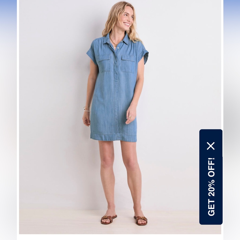 Vineyard Vines Light Blue Chambray Shift Dress